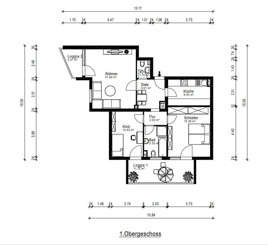 Renovierte 3-Zimmer-Wohnung mit zwei Loggien und Garage. - Foto 5