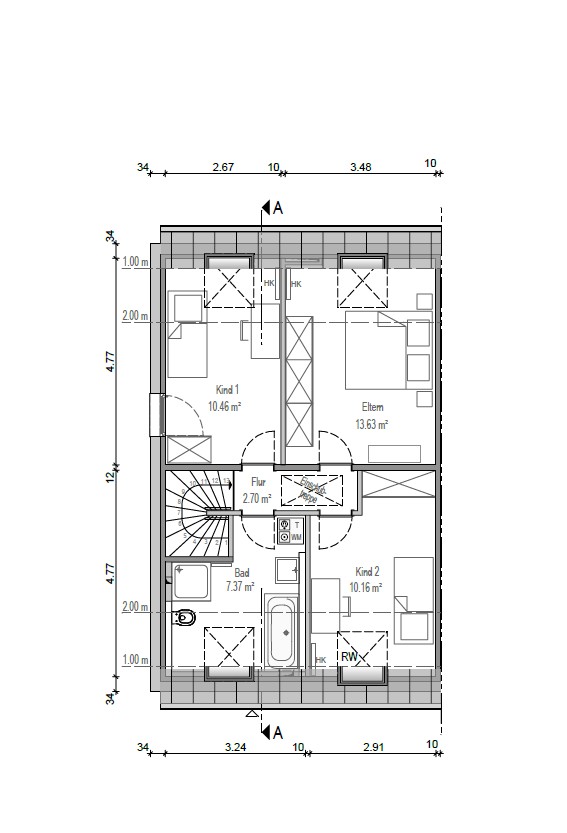 Dachgeschoss - Nachhaltig. Zeitlos. Komfortabel – Ihr neues Zuhause im modernen Reihenhausensemble.