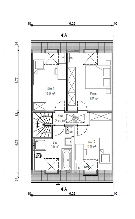 Dachgeschoss - Nachhaltig. Zeitlos. Komfortabel – Ihr neues Zuhause im modernen Reihenhausensemble.