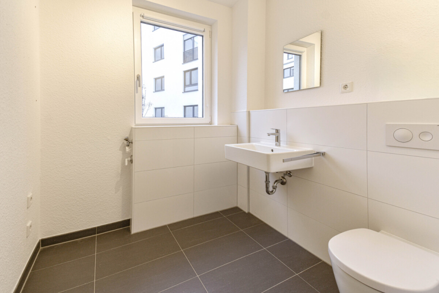 WC - Wohnen im O-Quartier. 3-Zimmer-Wohnung mit ca. 81m² Wohnfläche und Balkon.