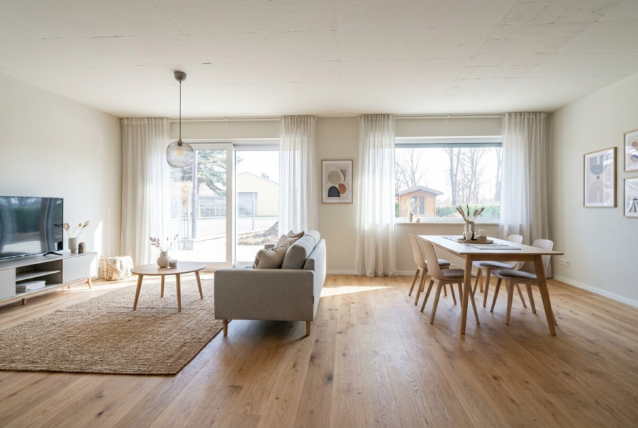 Beispiel Blick Wohnen 1 möbliert - Die Alternative: Kernsanierte Erdgeschosswohnung mit Haus-im-Haus-Gefühl inkl. Garage und Garten.