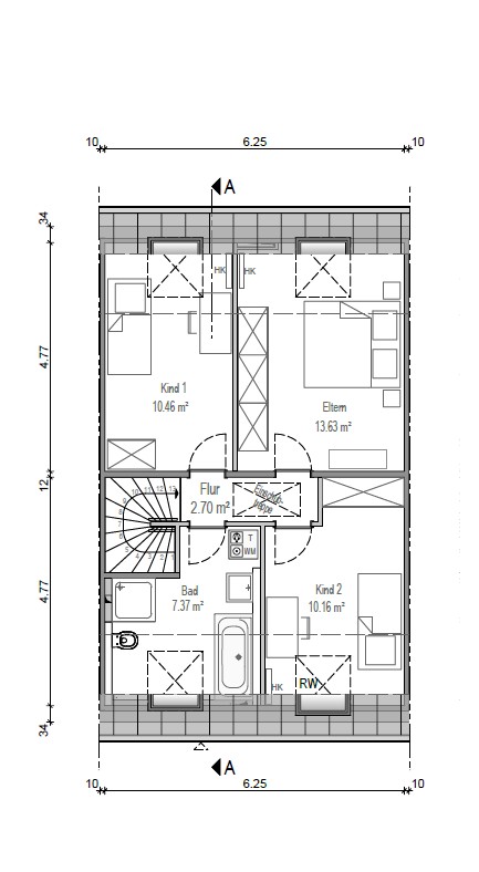Dachgeschoss - Nachhaltig. Zeitlos. Komfortabel – Ihr neues Zuhause im modernen Reihenhausensemble.