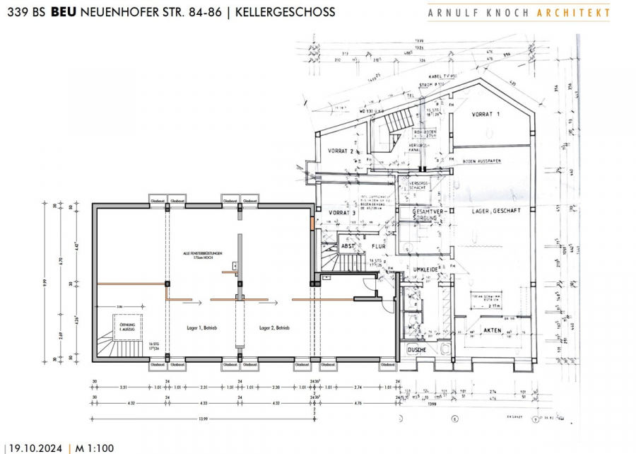 Grundriss UG - Lager! Werkstatt! Praxis! Büro! Ladenlokal! Hier ist alles möglich. Zentral. Ca. 353m². Teilbar.
