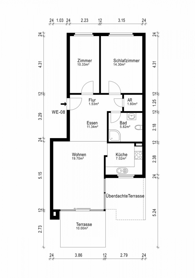 Grundriss - Hilden. Barrierearm. Exklusive Gartenwohnung mit hochwertiger Ausstattung und Tiefgaragenstellplatz.